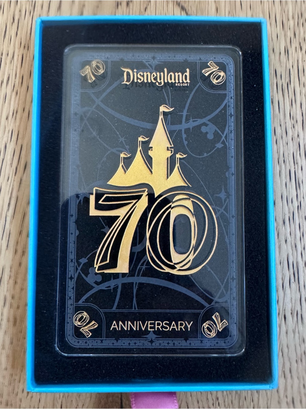 ARRIBAS BROTHERS DISNEY DISNEYLAND RESORT 70TH ANNIVERSARY GLASS CARD